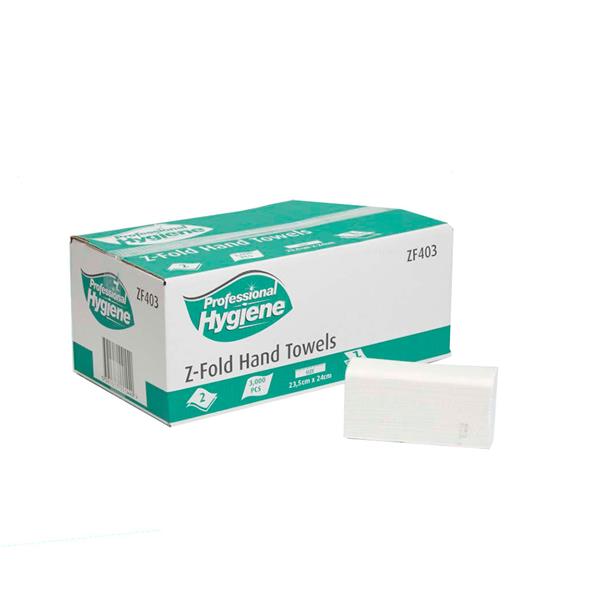 Sirius 3000 Z-Fold White Paper Hand Towels - 2 Ply Multifold, 3000 Count, UK Made